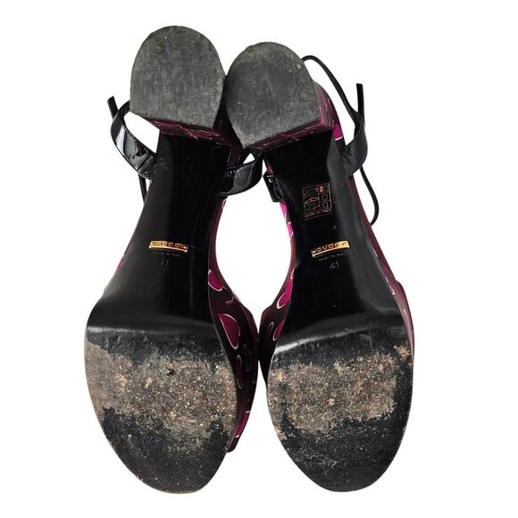 Gucci Claudie Horsebit Platform Block Heel Sandal Size 41 US 11 Pink Heart - Picture 6 of 8